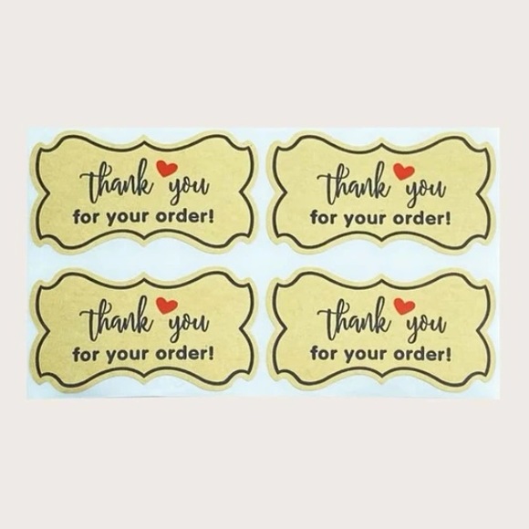 NWT Rustic Thank You for Your Order Labels / Stickers with Red Heart - Picture 2 of 5
